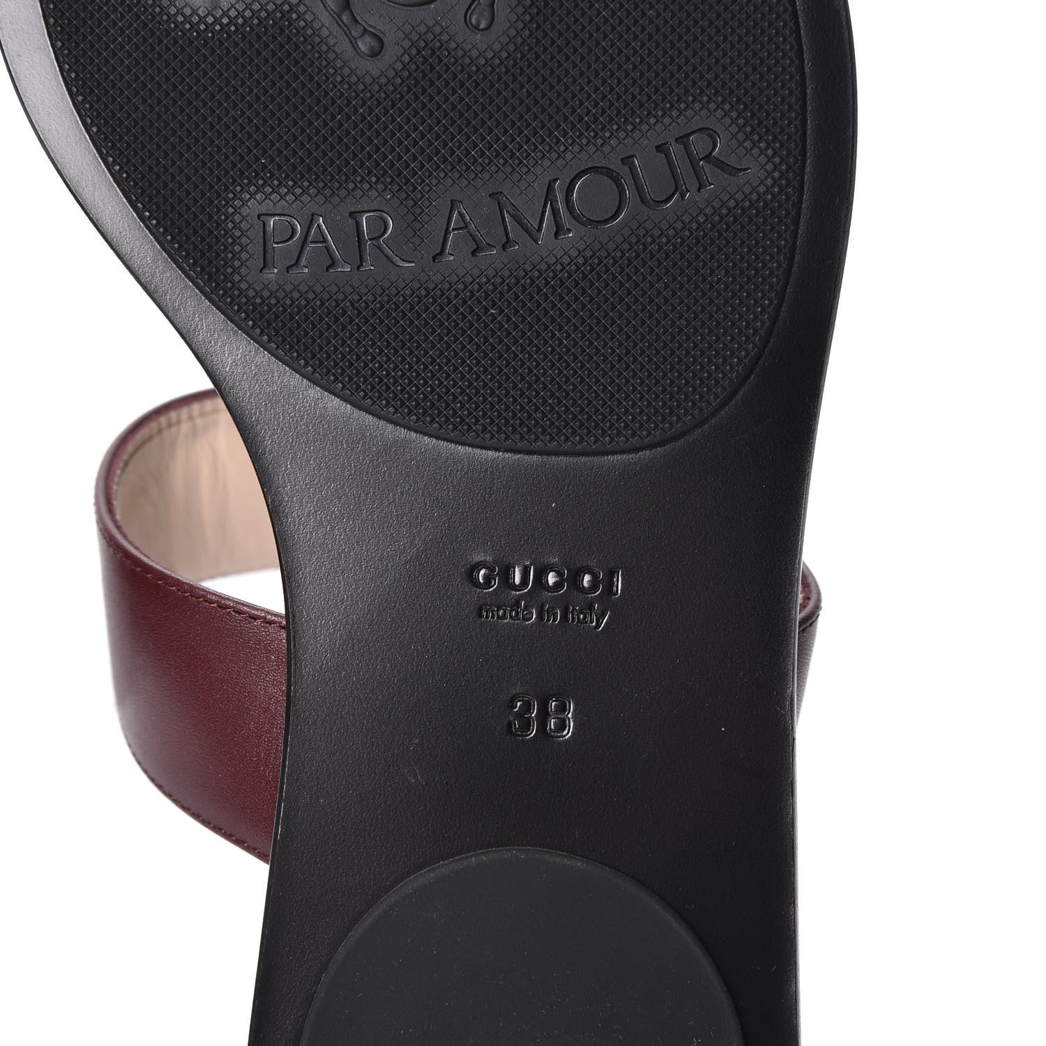 Gucci Calfskin GG Marmont Thong Sandals 38 Vintage Bordeaux 8 of 11