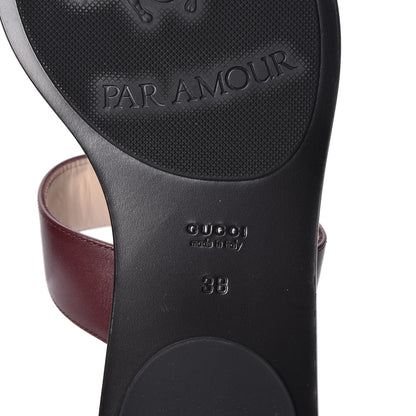 Gucci Calfskin GG Marmont Thong Sandals 38 Vintage Bordeaux 8 of 11