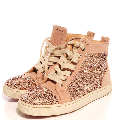 Christian Louboutin Suede Strass Embellished Louis Flat 39 Rose Antique 3 of 10