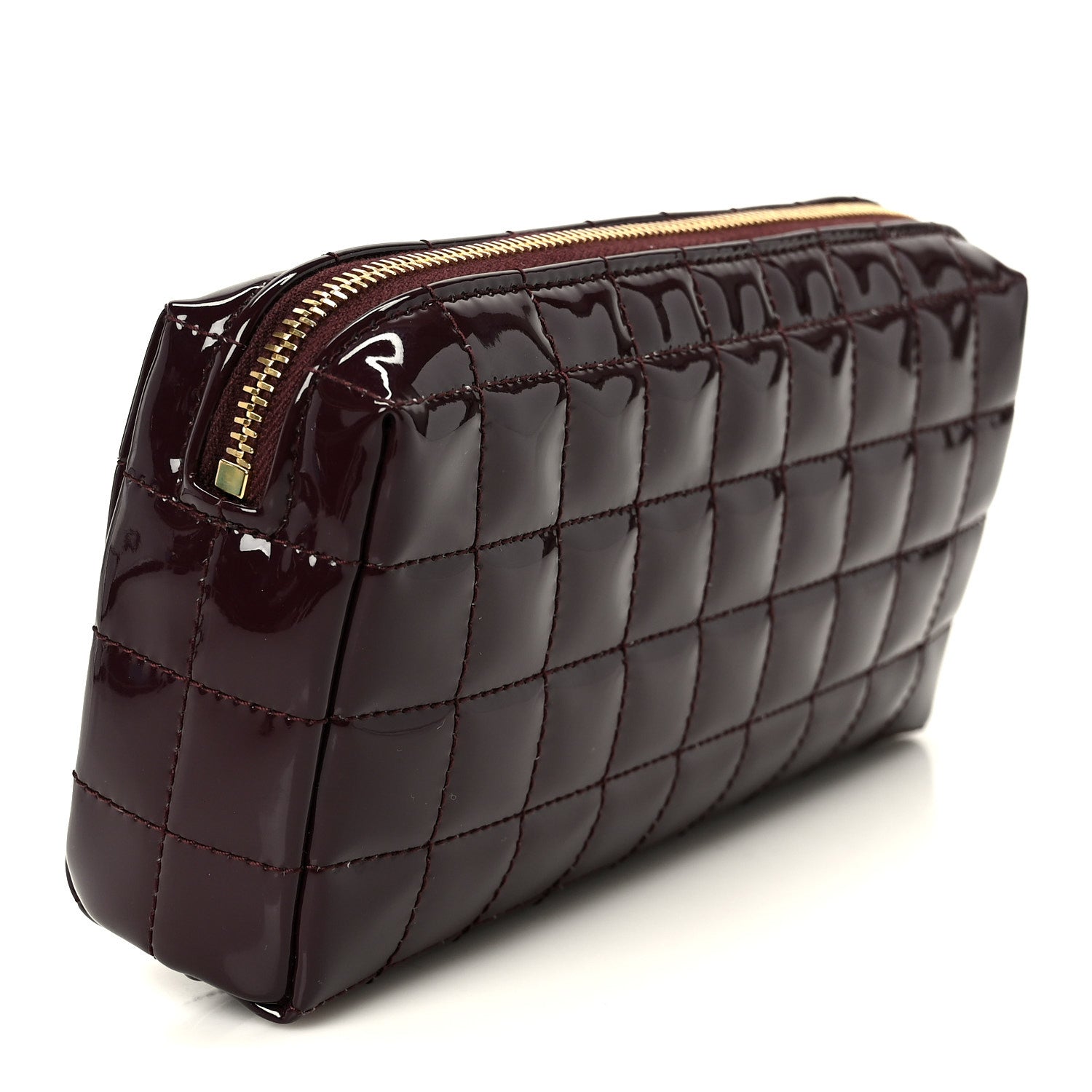 Saint Laurent Patent Calfskin Carre Quilted Cassandre Pouch On Chain Purple 3 of 8