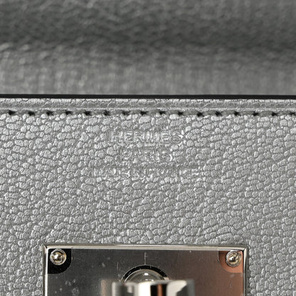 Hermes Metallic Chevre Chamkilight Kelly Wallet To Go Argent 6 of 11