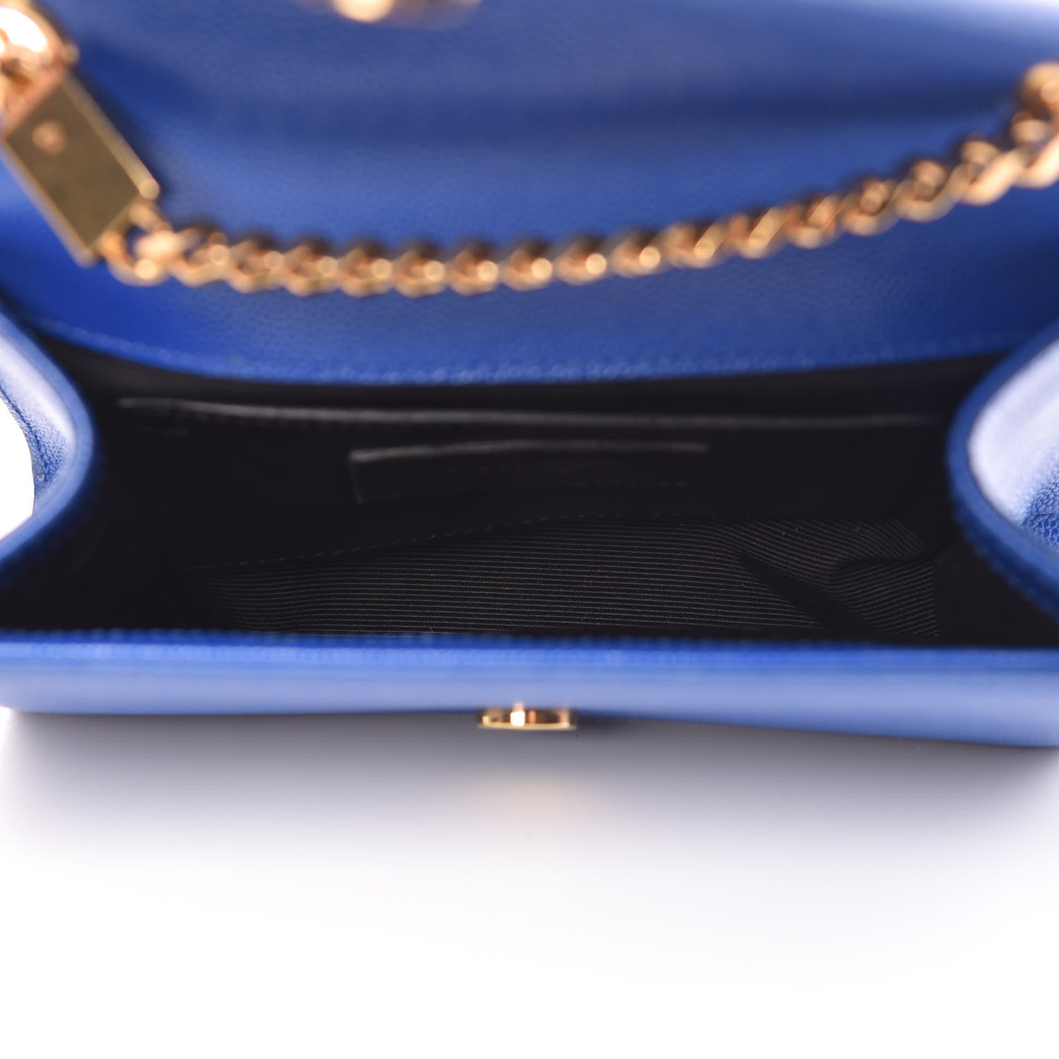 Saint Laurent Grain De Poudre Small Classic Monogram Satchel Royal Blue 5 of 10