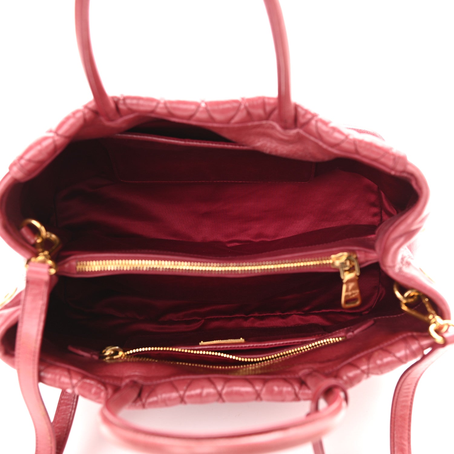 Miu Miu Nappa Matelasse Tote Red 4 of 8