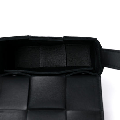 Bottega Veneta Lambskin Maxi Intrecciato Extra Mini Cassette Crossbody Bag Black 5 of 9