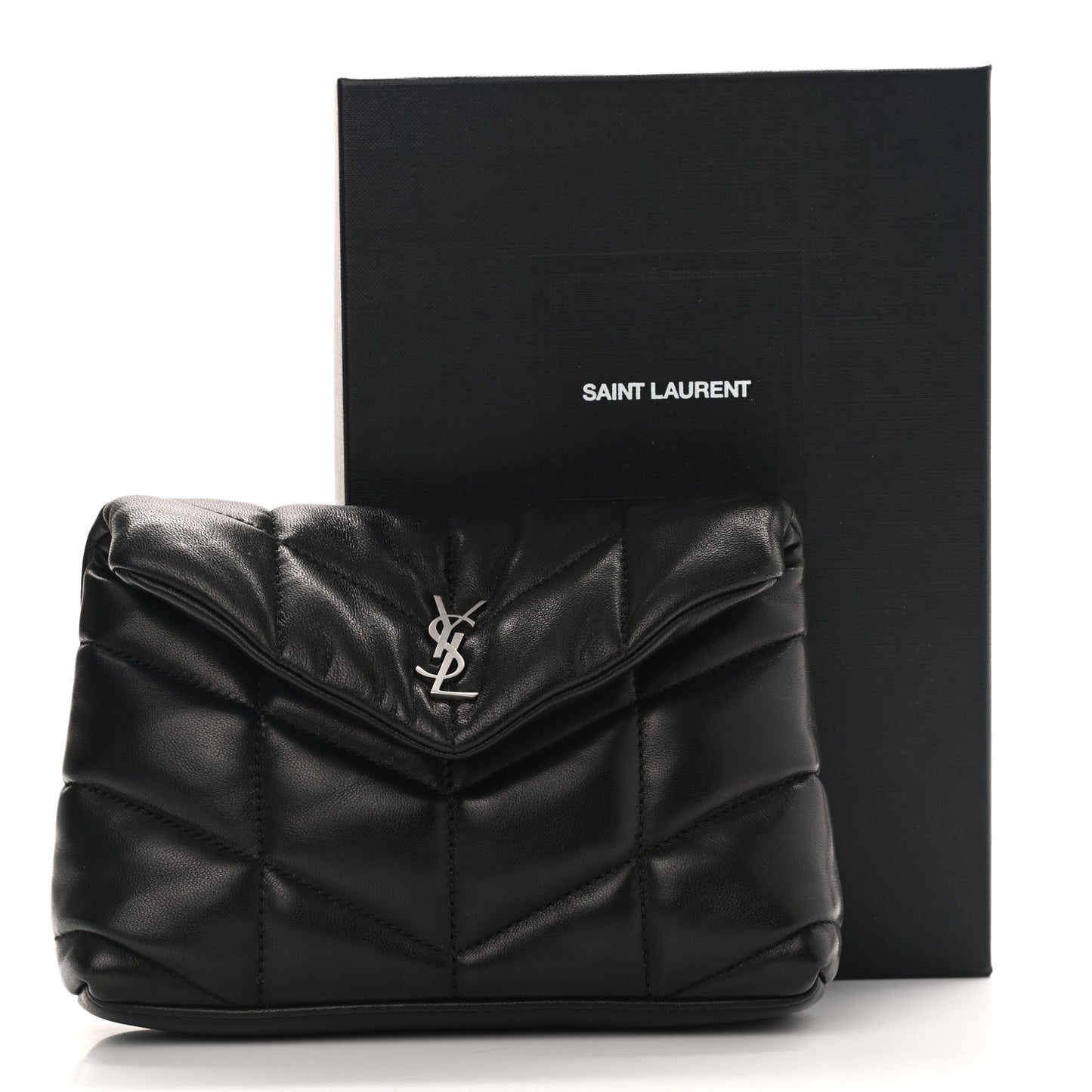 Lambskin Monogram Loulou Puffer Pouch Clutch Black