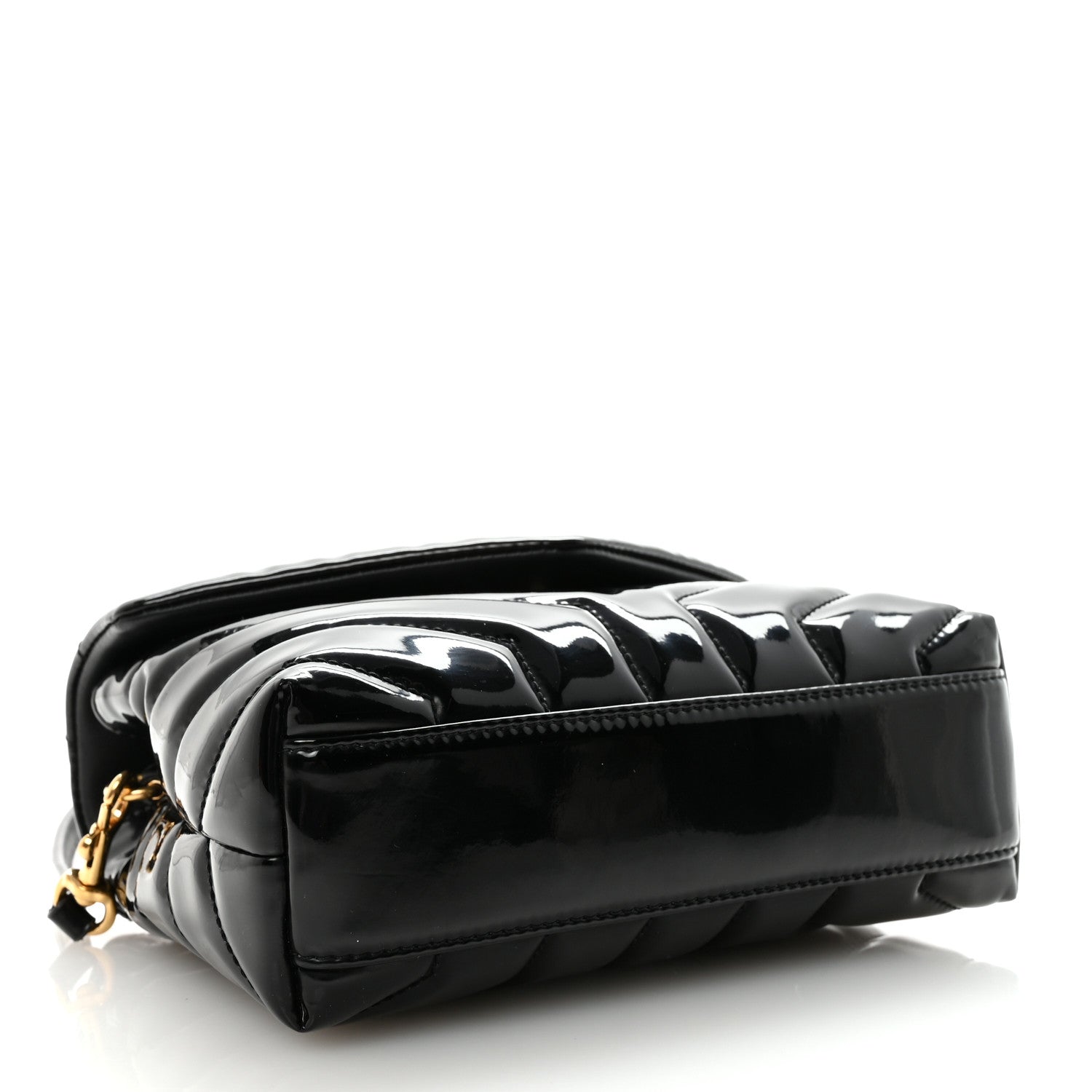 Saint Laurent Patent Y Quilted Monogram Toy Loulou Crossbody Bag Black 4 of 10