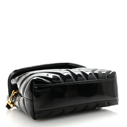 Saint Laurent Patent Y Quilted Monogram Toy Loulou Crossbody Bag Black 4 of 10