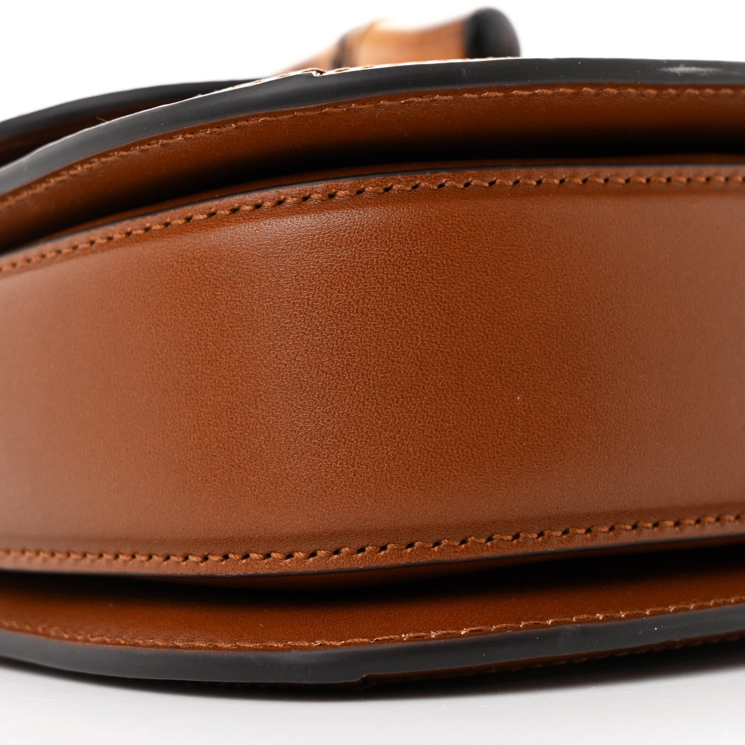 Gucci New Canvas Charisma Calfskin Crystal GG Monogram Small Bamboo 1947 Top Handle Bag Camel Ebony 9 of 11