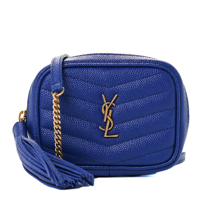 Saint Laurent Grain De Poudre Matelasse Monogram Baby Lou Camera Bag Sapphire Blue 1 of 10