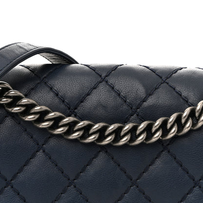 Chanel Calfskin Double Stitch Medium Boy Flap Marine 8 of 14