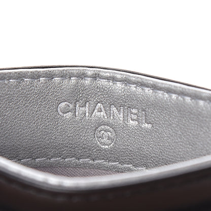Chanel Lambskin Camellia Embossed Card Holder Black 6 of 9