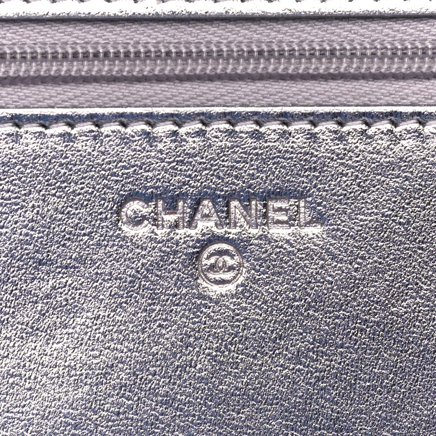 Chanel Gradient Metallic Calfskin Quilted Wallet On Chain WOC Silver Blue Yellow Purple 5 of 19