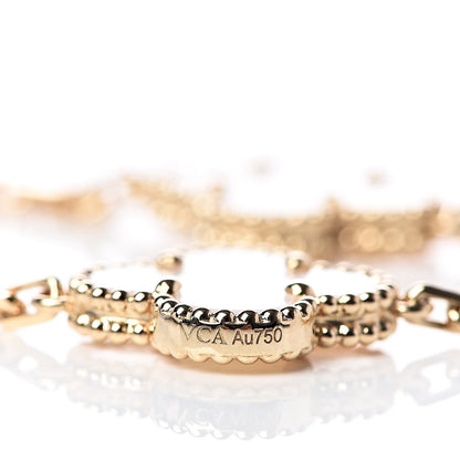 Van Cleef & Arpels 18K Yellow Gold Mother of Pearl 5 Motifs Vintage Alhambra Bracelet 4 of 5