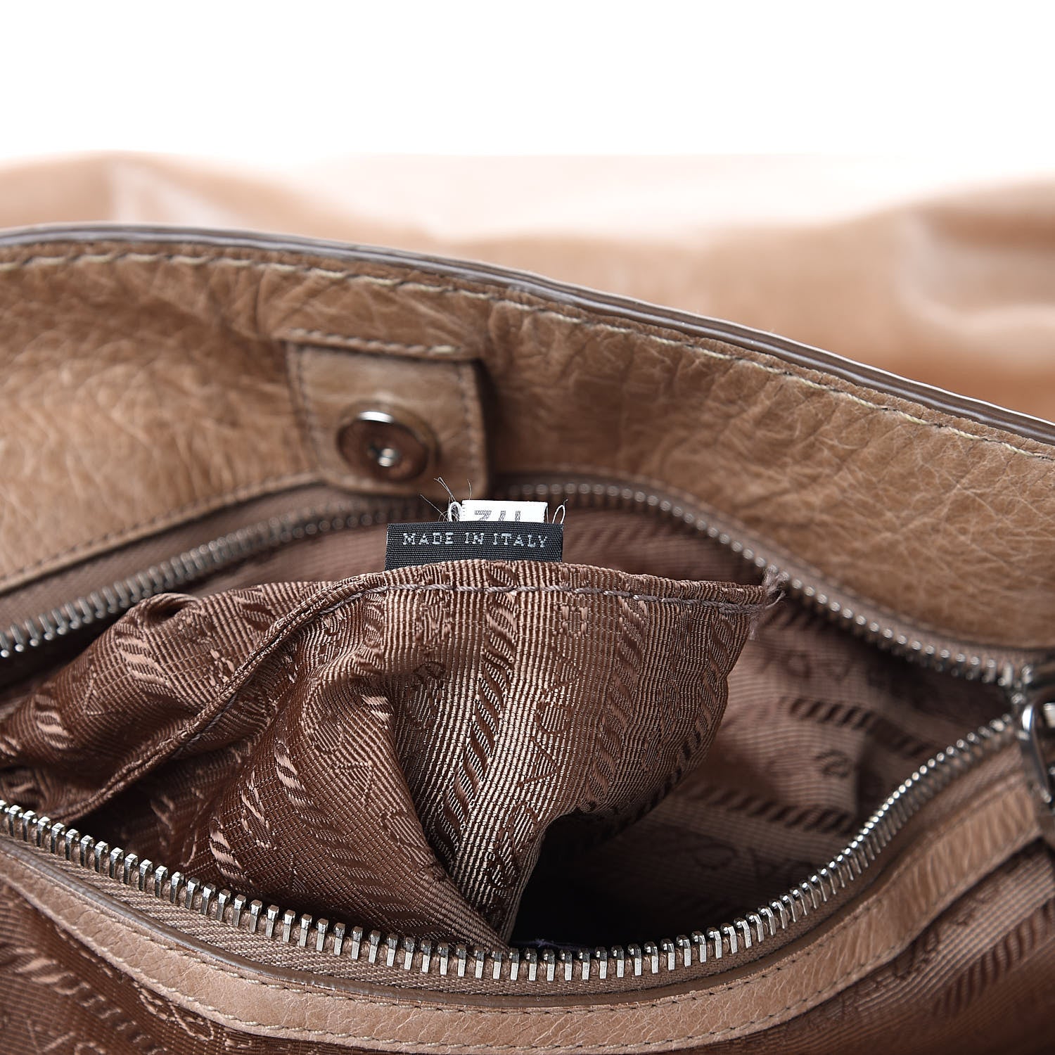 Prada Vitello Shine Hobo Cammeo 7 of 15