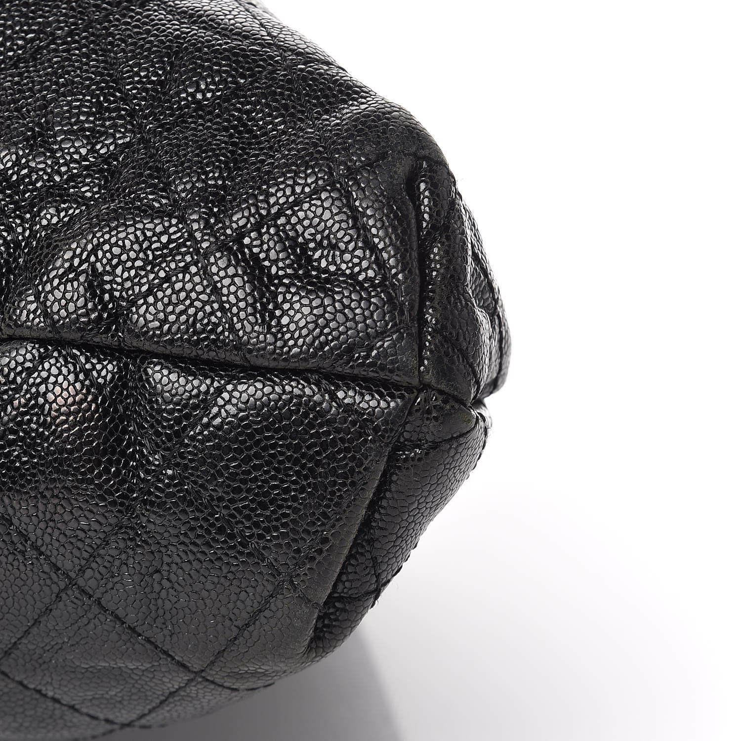 Chanel Distressed Glazed Caviar Quilted Medium Elastic Tote Black 11 of 11