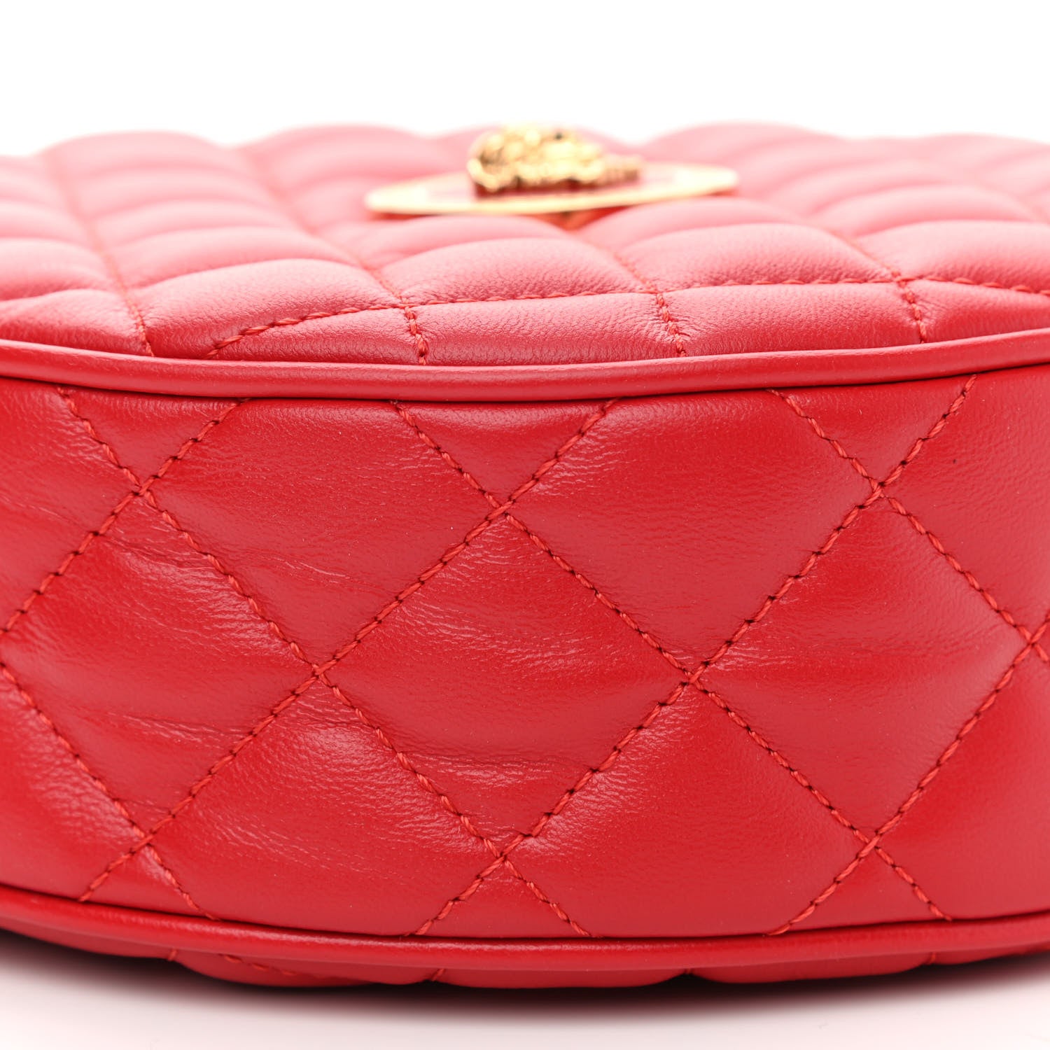 Versace Nappa Quilted La Medusa Round Camera Bag Red 8 of 8