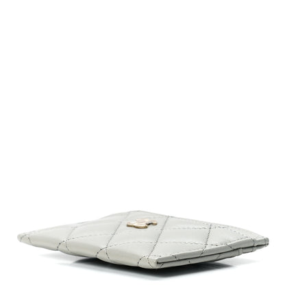 Chanel Lambskin Quilted Card Holder Grey 10 of 13