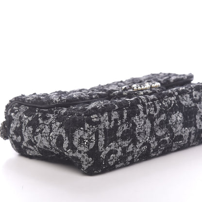 Chanel Painted Tweed Medium Single Flap Black Grey 9 of 11