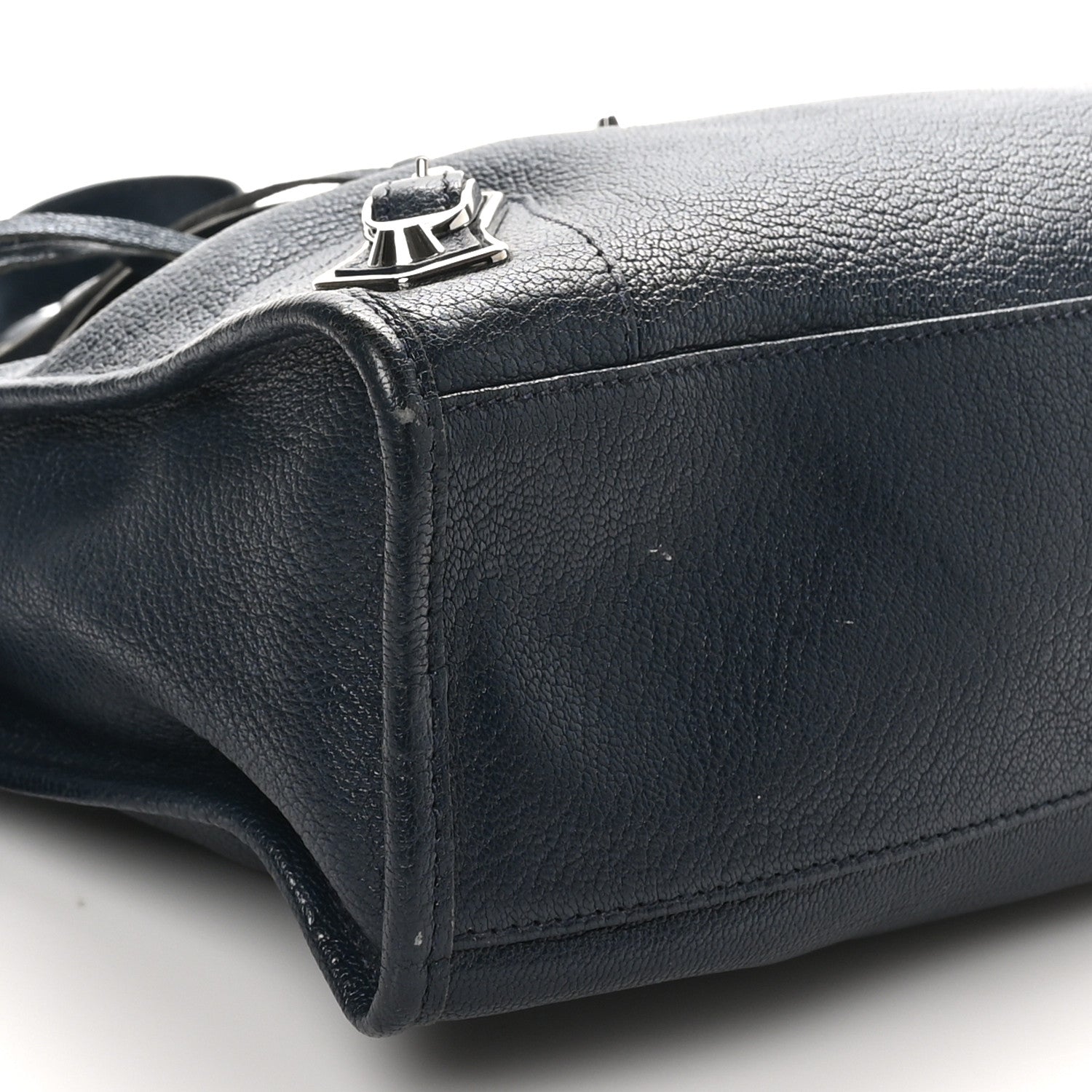 Balenciaga Chevre Silver Metallic Edge Hardware S City Bleu Nuit Dark Sea 10 of 11
