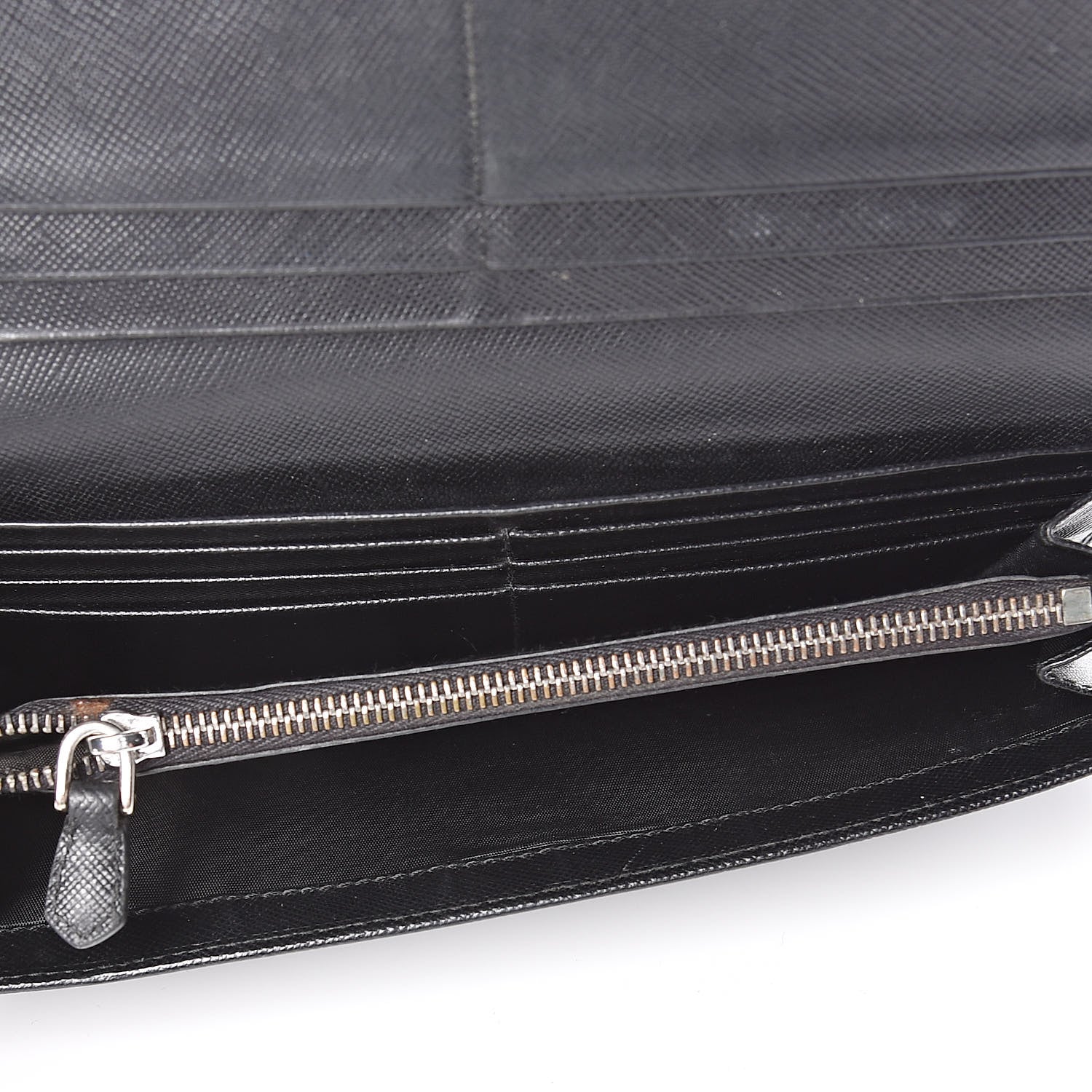 Prada Saffiano Continental Flap Wallet Black 5 of 8