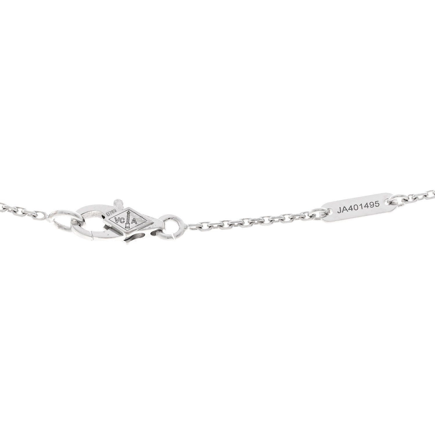Van Cleef & Arpels 18K White Gold Diamond Sweet Alhambra Pendant Necklace 5 of 5