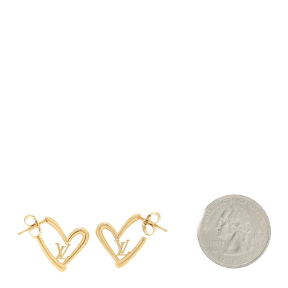 Louis Vuitton Fall In Love Heart Earrings PM Gold 2 of 7