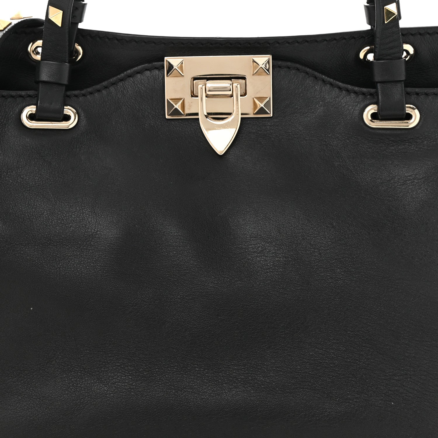 Valentino Garavani Vitello Small Rockstud Tote Black 7 of 9