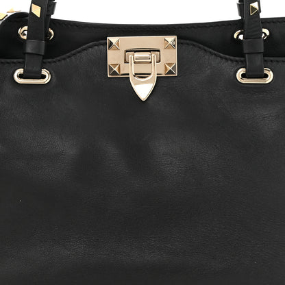 Valentino Garavani Vitello Small Rockstud Tote Black 7 of 9