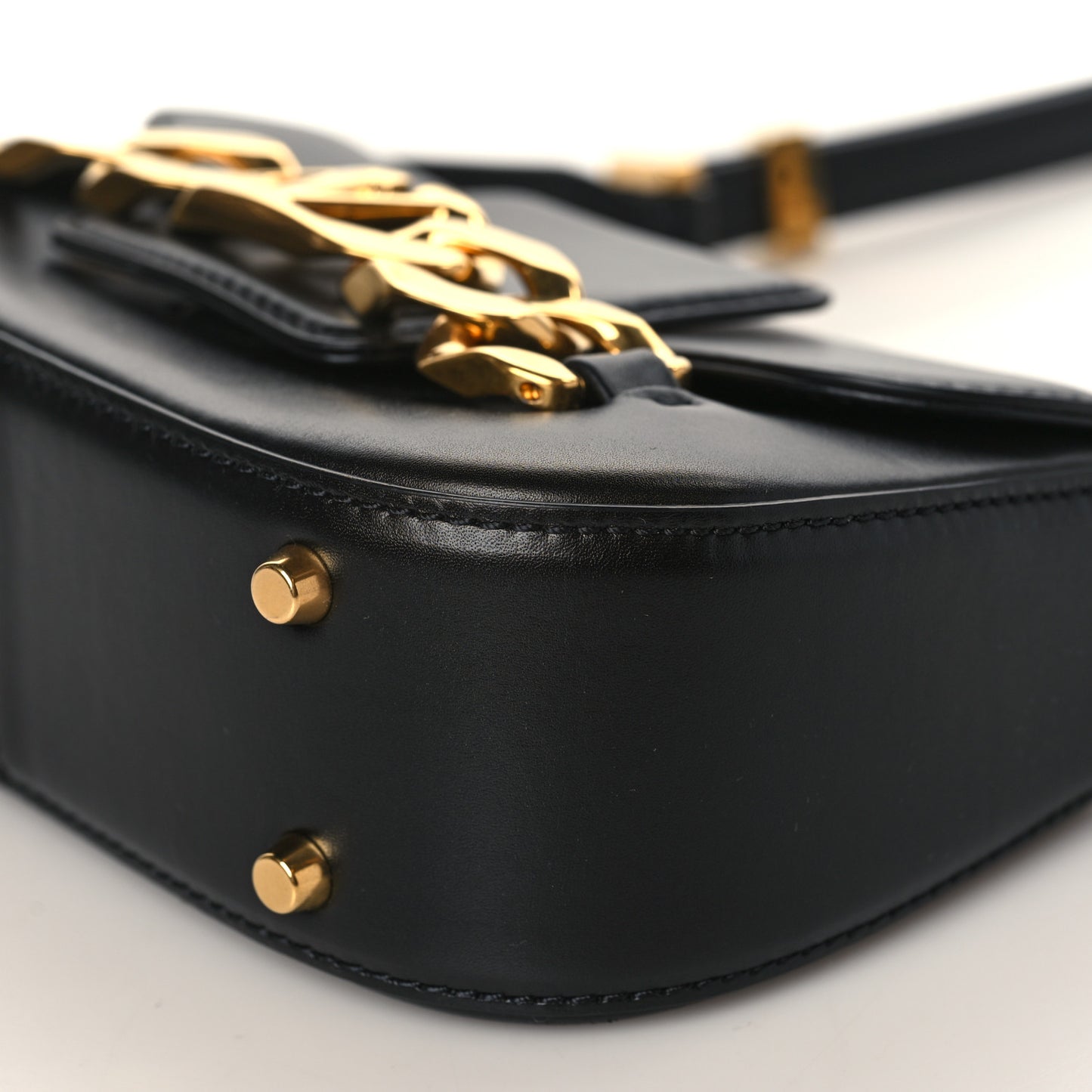 Calfskin Small Vlogo Chain Shoulder Bag Black