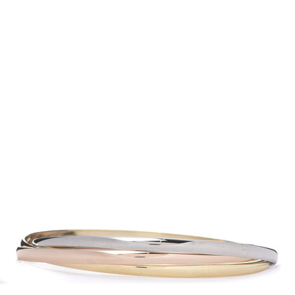 Cartier 18K Pink Yellow White Gold 3.5mm Trinity Bangle Bracelet 62 1 of 5