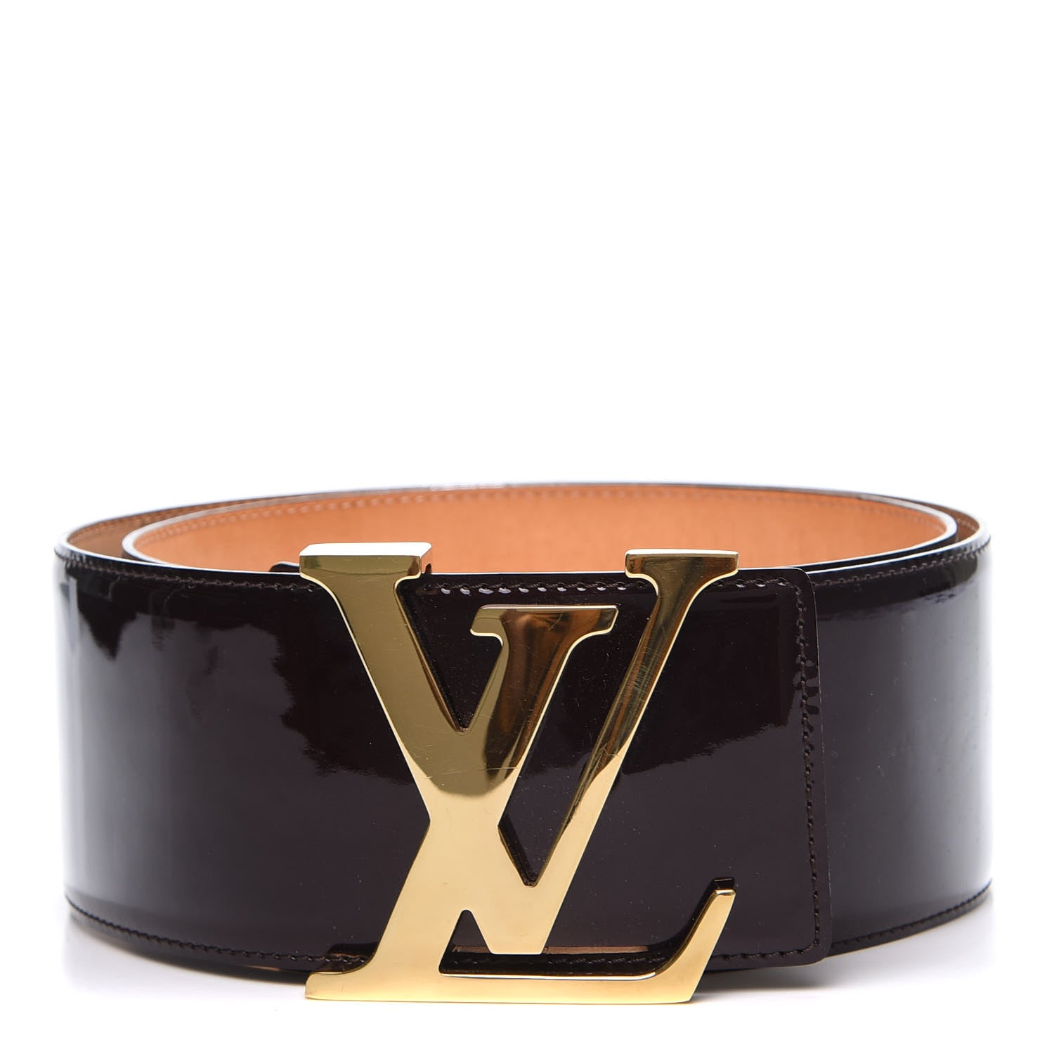 Louis Vuitton Patent LV Facettes Belt 85 34 Amarante 1 of 8