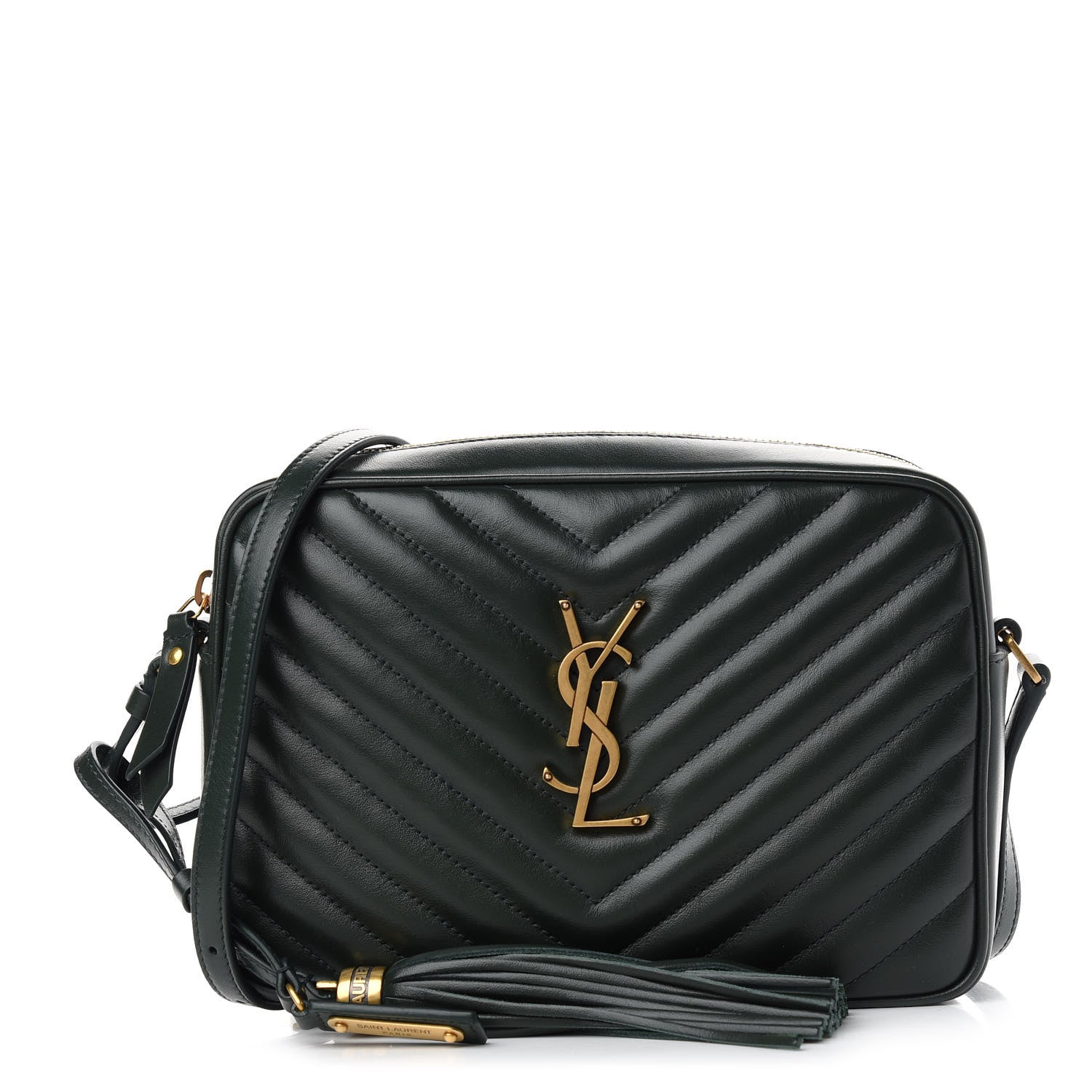 Saint Laurent Calfskin Matelasse Monogram Lou Camera Bag Military Green 1 of 10