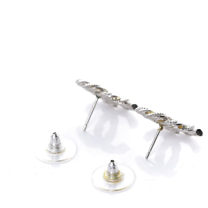 Chanel Crystal CC Twisted Earrings Silver 3 of 4