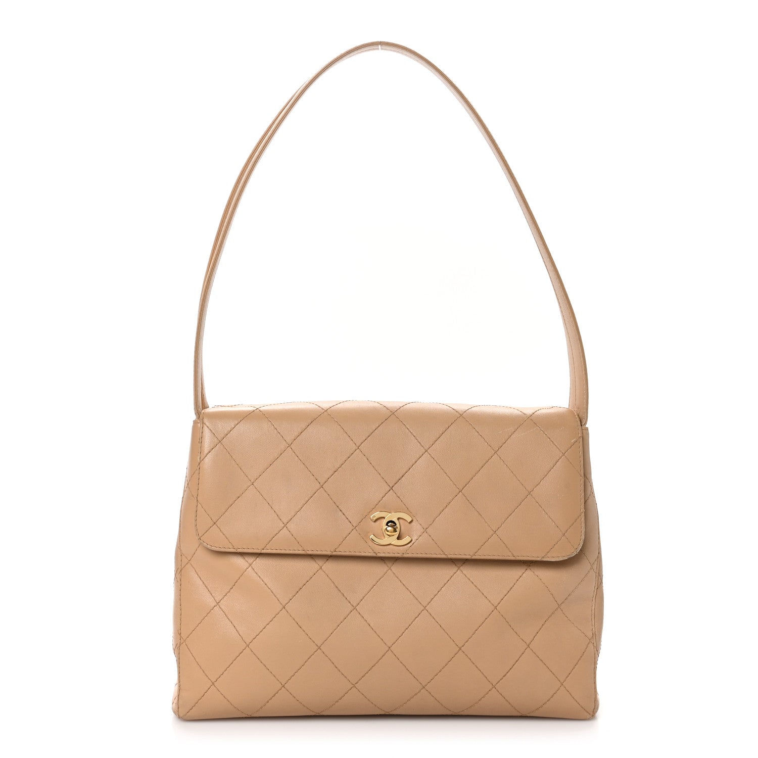 Chanel Caviar Stitched Shoulder Flap Bag Beige 1 of 13