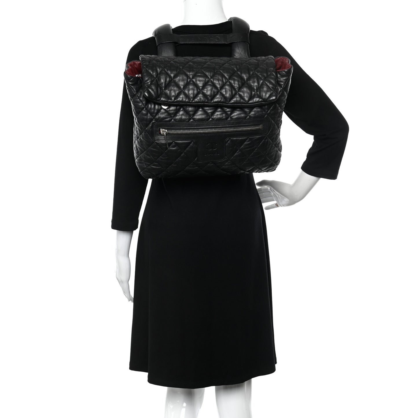 Lambskin Quilted Coco Cocoon Backpack Black