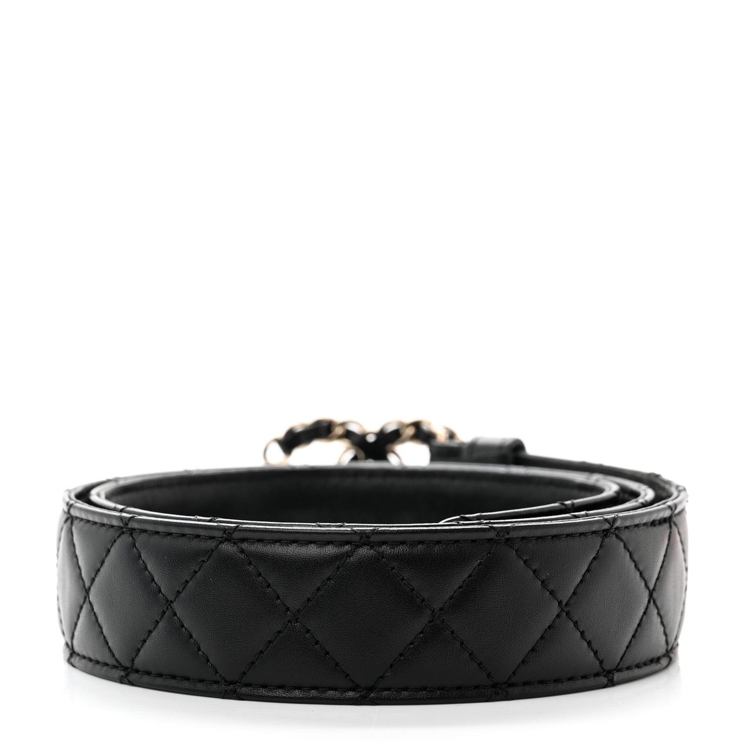 Chanel Calfskin Quilted CC Chain Belt 85 34 Black 2 of 7