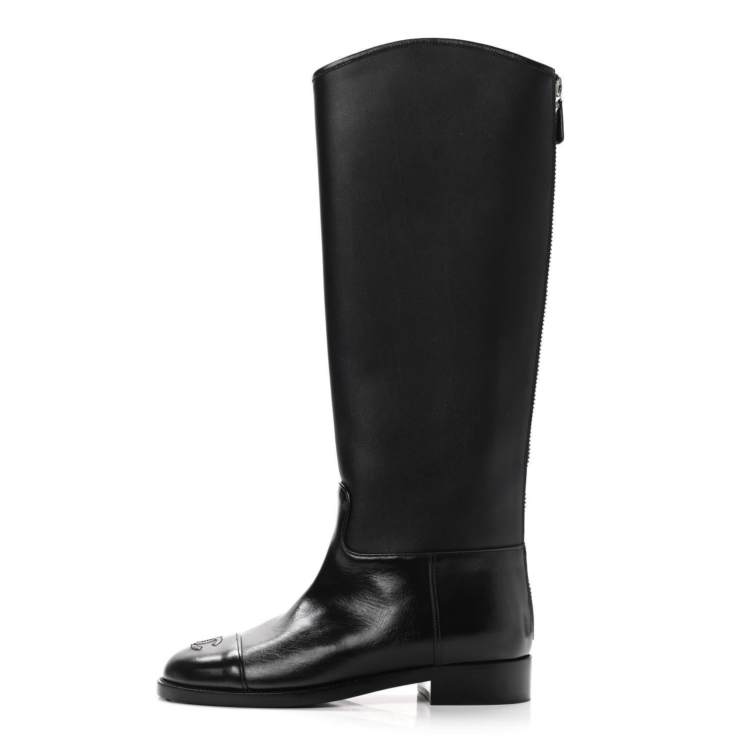 Chanel CC Cap Toe Boots 36.5 Black 1 of 10