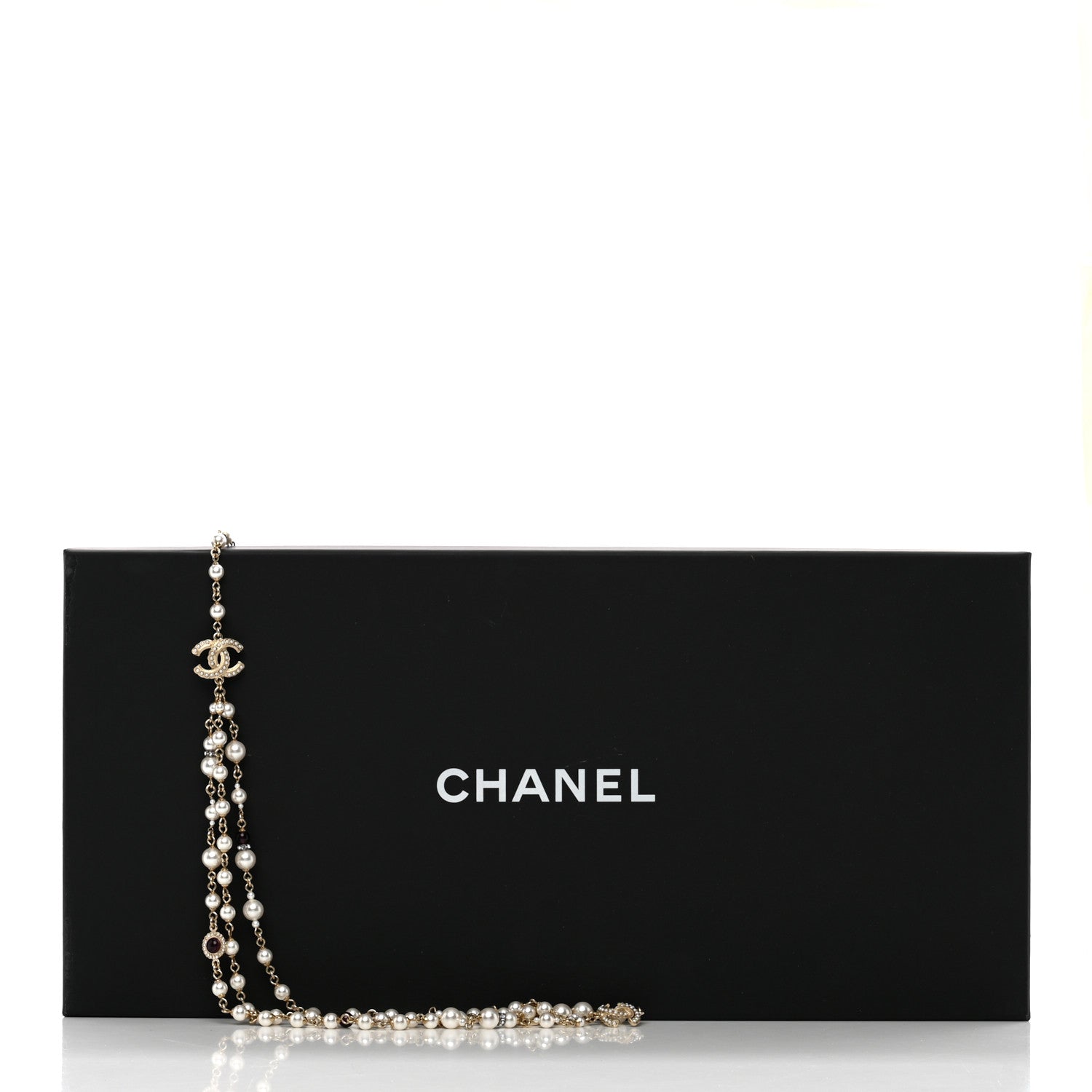Chanel Pearl Crystal Beaded CC Belt Gold Burgundy 6 of 6