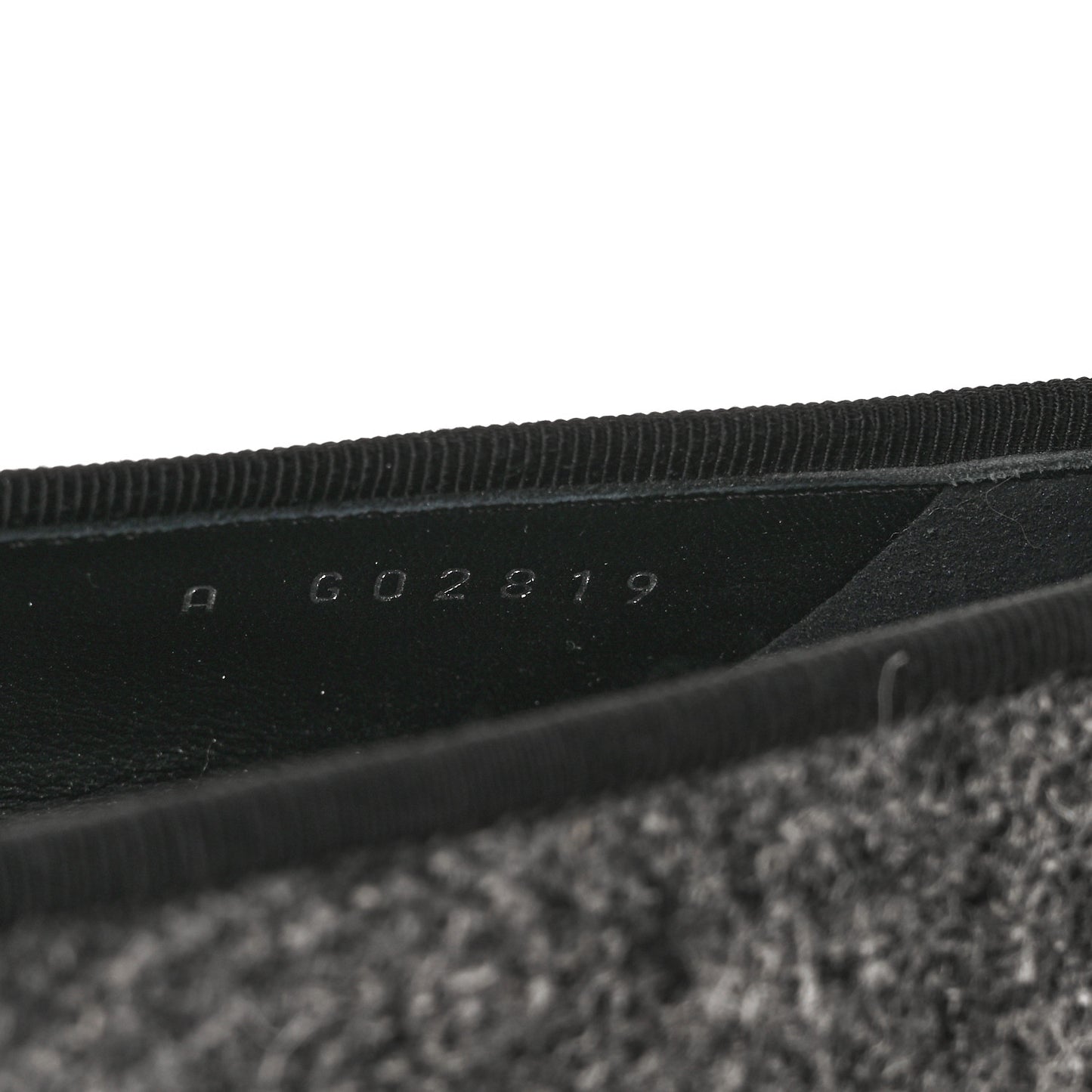 Tweed Grosgrain Cap Toe Ballerina Flats 35.5 Dark Grey Black