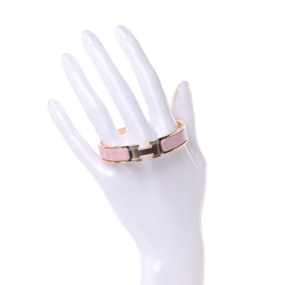 Hermes Enamel Narrow Clic Clac H Bracelet PM Rose Cassata 2 of 6