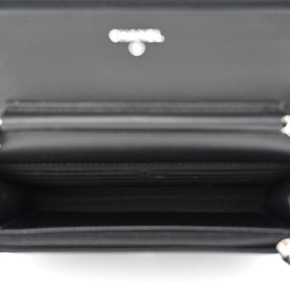Chanel Grained Calfskin Quilted CC Box Wallet On Chain WOC Black 5 of 13