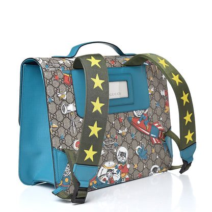 Gucci GG Supreme Monogram Space Cats Childrens Backpack Blue 3 of 13