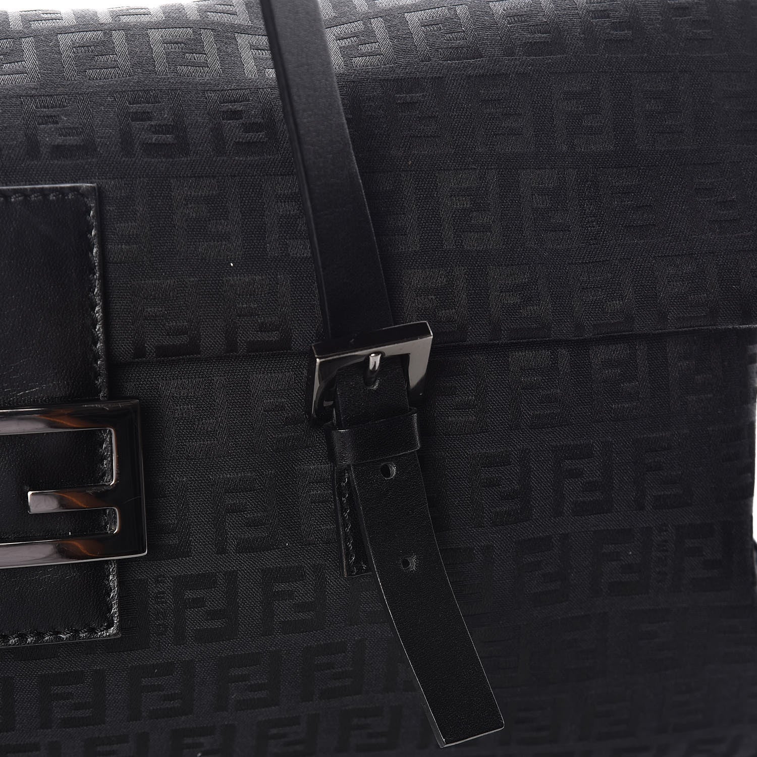 Fendi Zucchino Shoulder Bag Black 13 of 15