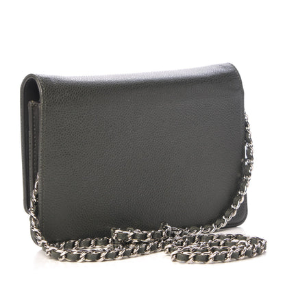Chanel Caviar Timeless CC Wallet on Chain WOC Dark Grey 3 of 9