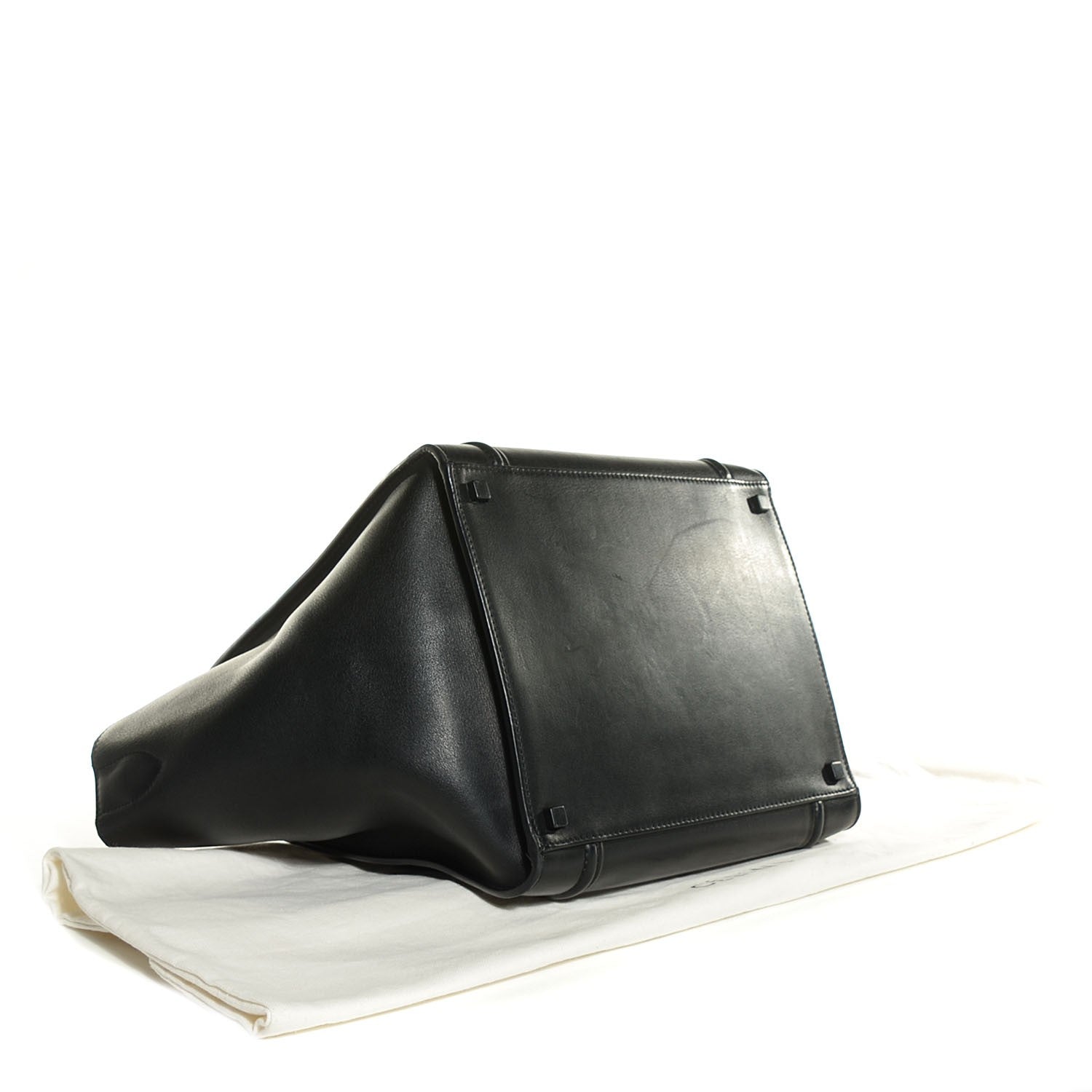 Celine Calfskin Medium Phantom Luggage Black 4 of 9