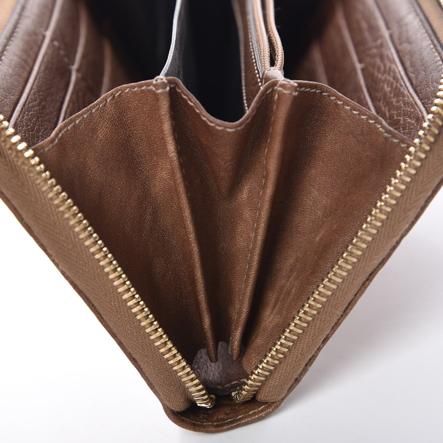 Guccissima Bamboo Tassel Zip Around Wallet Light Brown