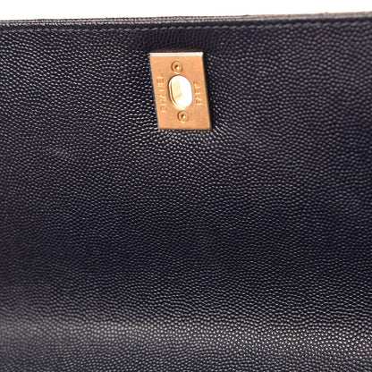 Chanel Caviar Chevron Quilted Medium Coco Handle Flap Navy Blue 8 of 8