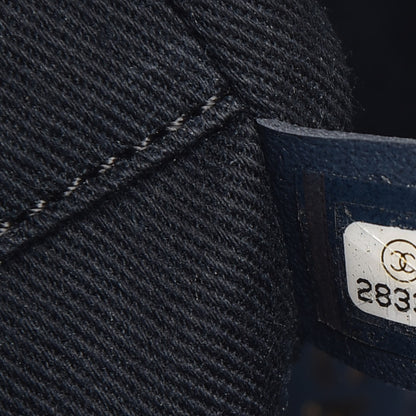 Chanel Lurex Canvas Mini Deauville Tote Navy Blue Gold 8 of 11