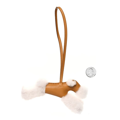 Hermes Milo Lambskin Shearling Budy Charm Sesame 2 of 4