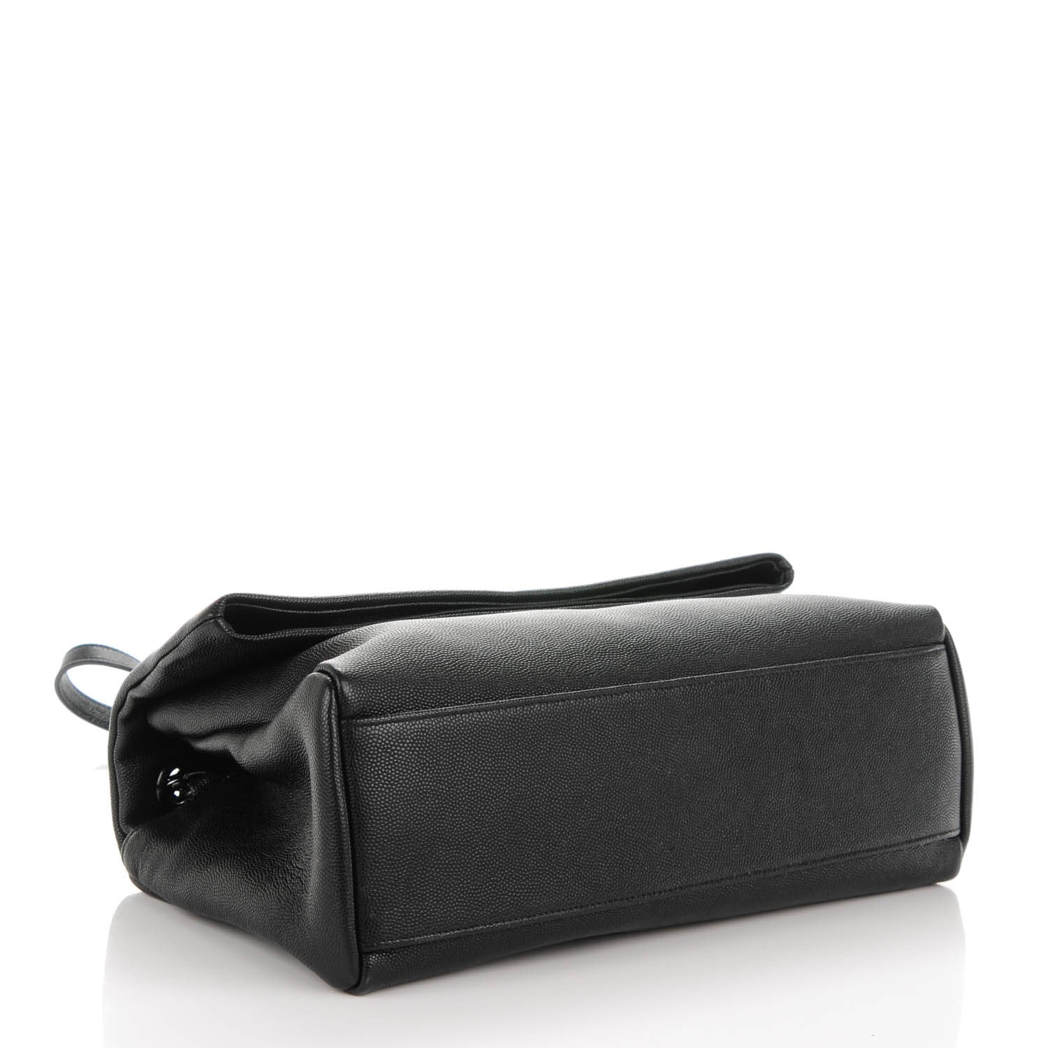 Saint Laurent Grain De Poudre Medium West Hollywood Monogram Fold-Over Black 4 of 7